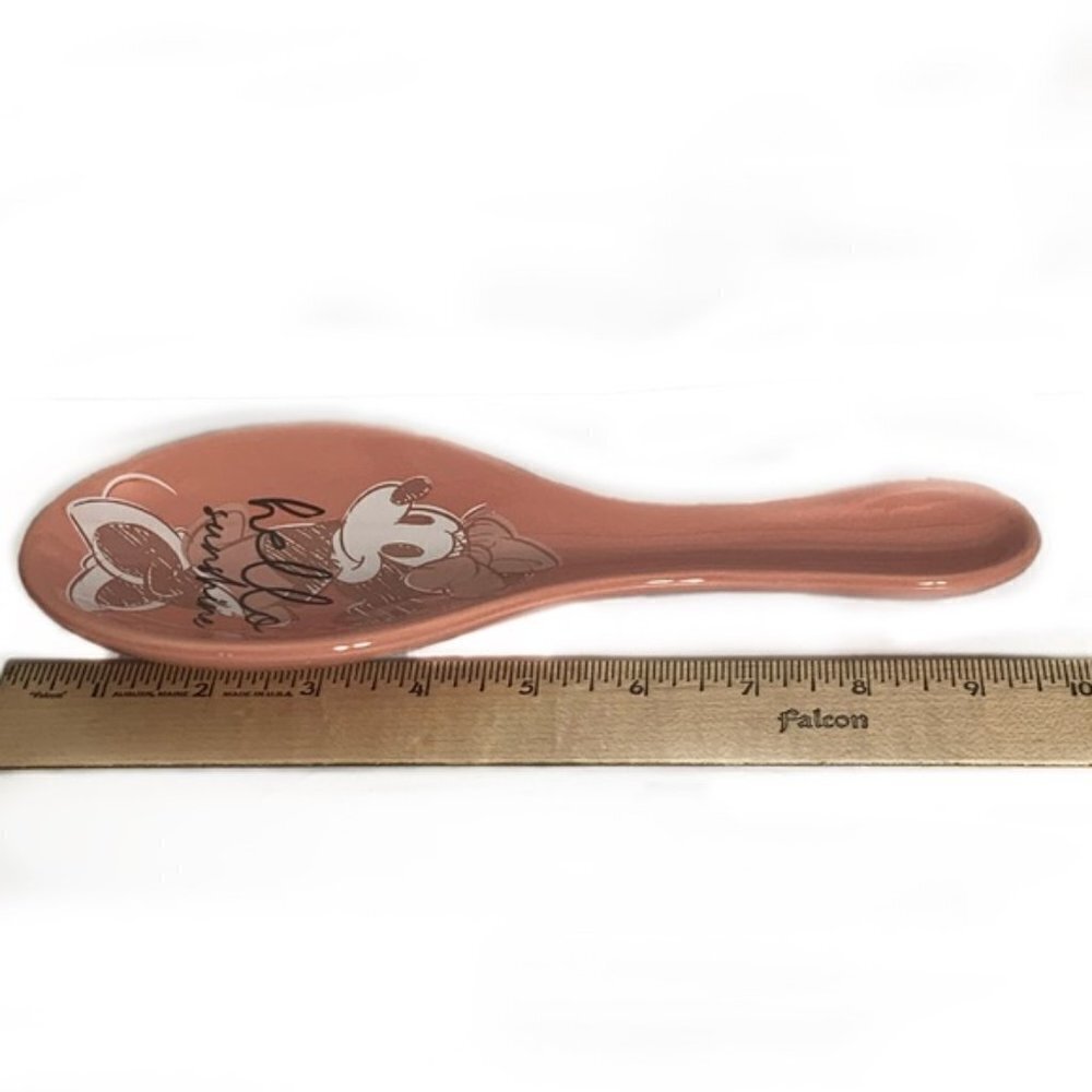 Disney Minnie Mouse Spoon Rest Ceramic Hello Sunshine NWT Mid Century Pink Coral - Picture 8 of 15